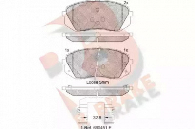 R BRAKE rb1826202 -  Комплект тормозных колодок, дисковый тормоз